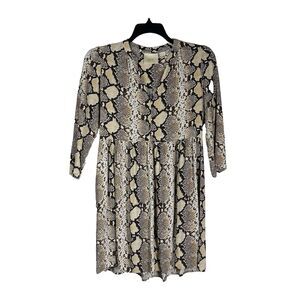 Maeve Anthropologie Women Size S Beige Brown A-line Dress Snakeskin Animal Print